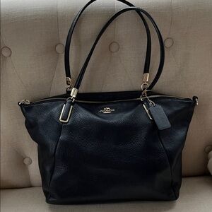 Coach Black Pebbled Leather Tote